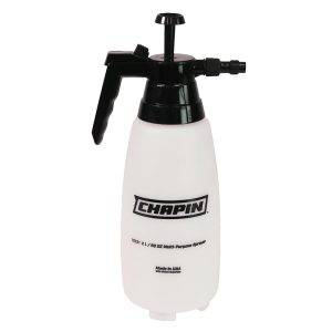 Chapin 10031 2-Liter / 0.52-Gallon Handheld Multi-Objective Backyard Pump Sprayer with Adjustable Nozzle and Lock-On Thumb Set off, Translucent White