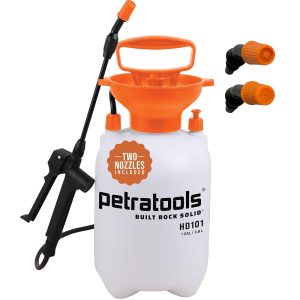 PetraTools 1-Gallon HD101 Backyard Pump Sprayer – Consists of 2 Nozzles, Heavy-Responsibility Handheld Weed and Water Sprayer, Excellent for Plant Care